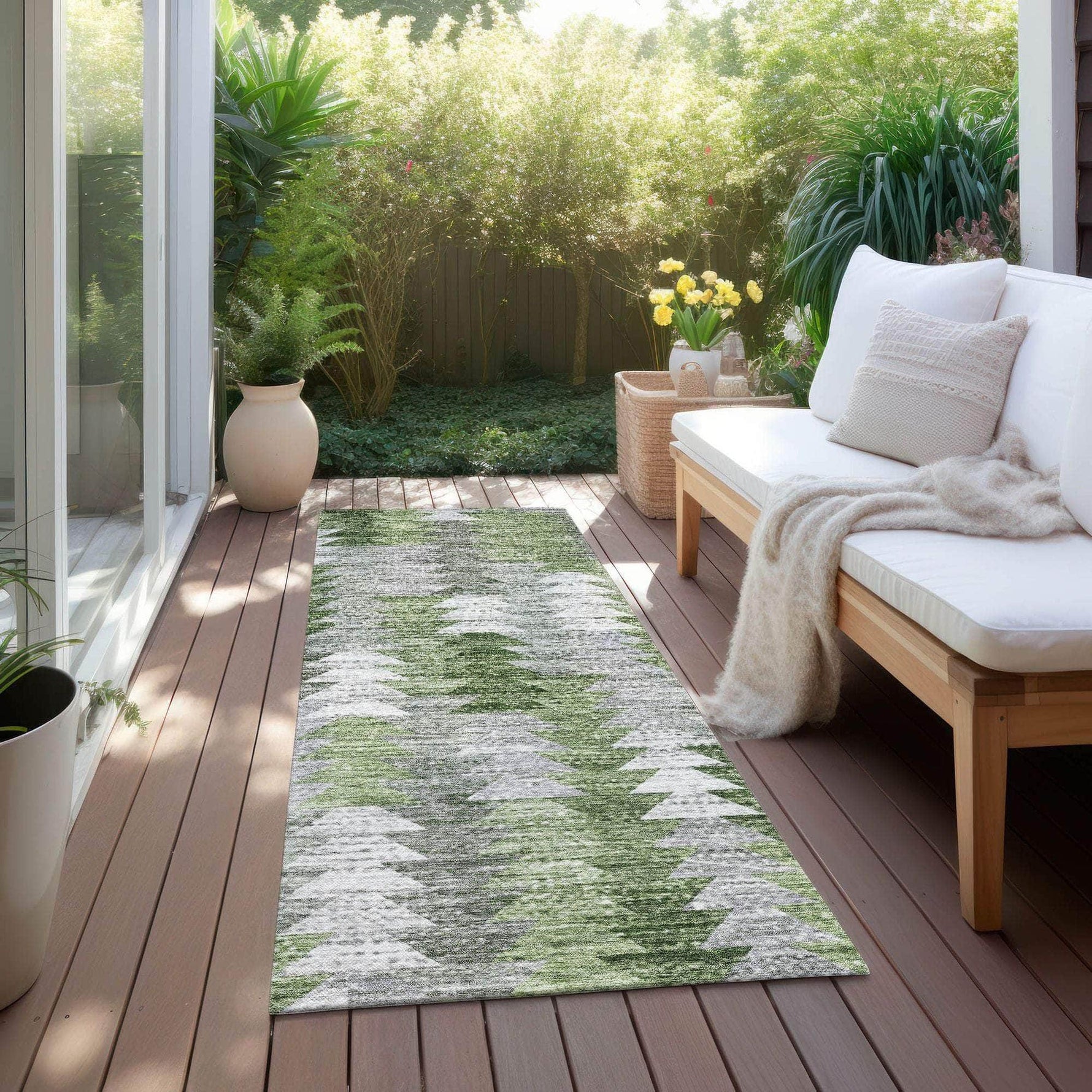 Machine Made ACN632 Green  Rugs 