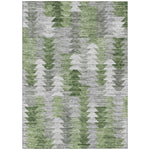 Machine Washable Green Rug - Indoor / Outdoor - Kids / Pet Friendly Modern Print Rug