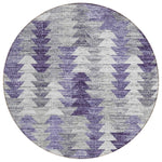 Machine Washable Purple Rug - Indoor / Outdoor - Kids / Pet Friendly Modern Print Rug