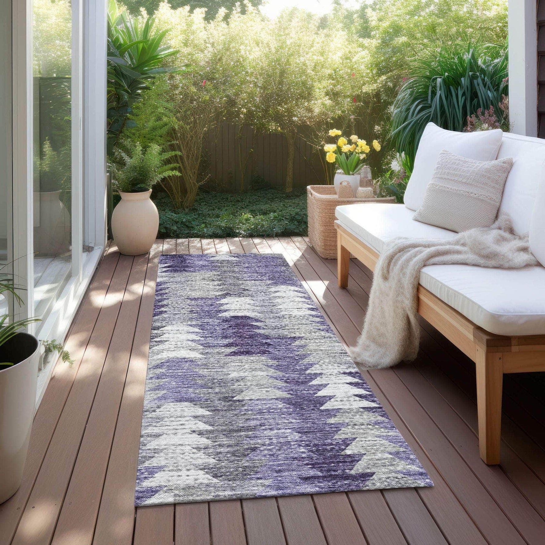 Machine Made ACN632 Purple  Rugs 