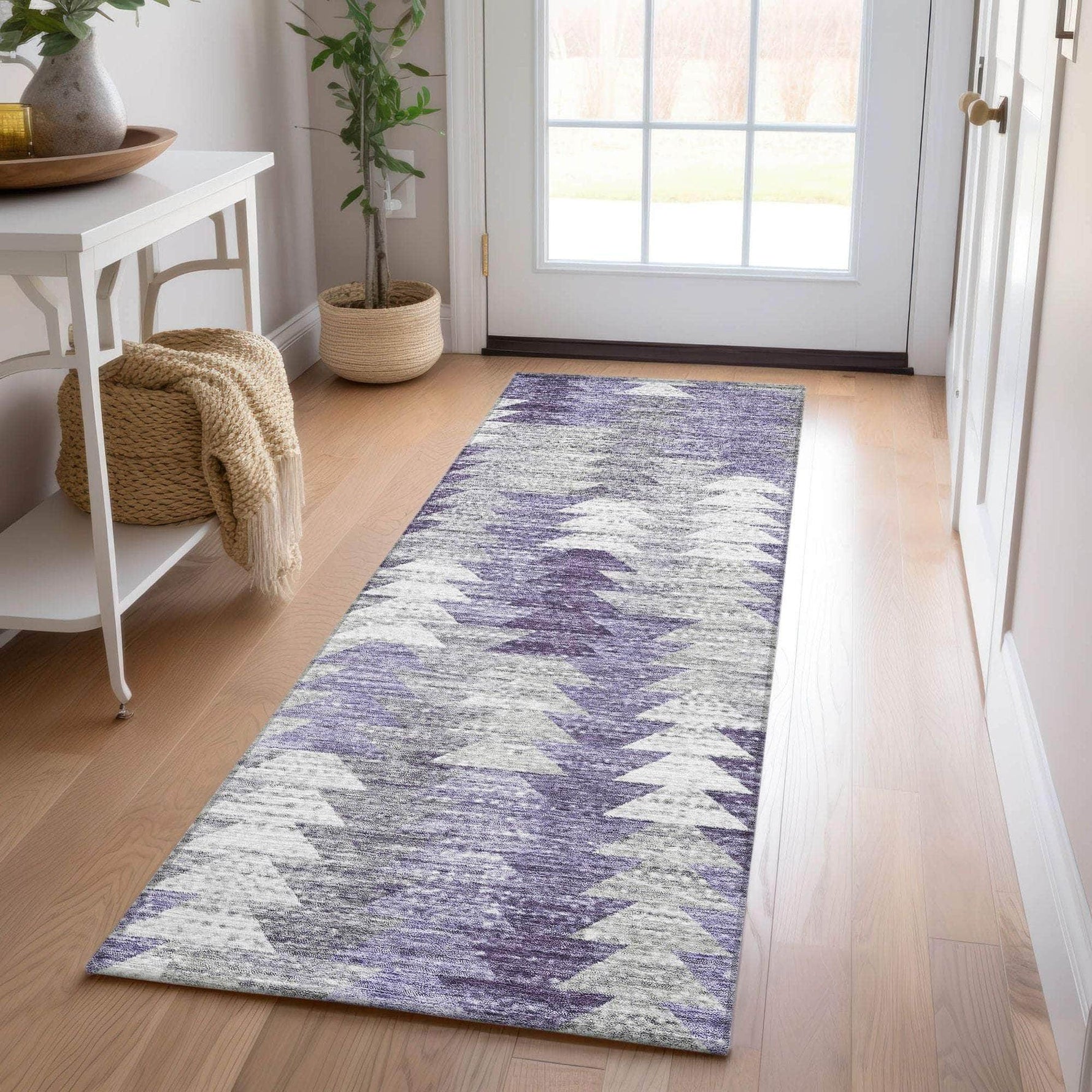 Machine Made ACN632 Purple  Rugs 