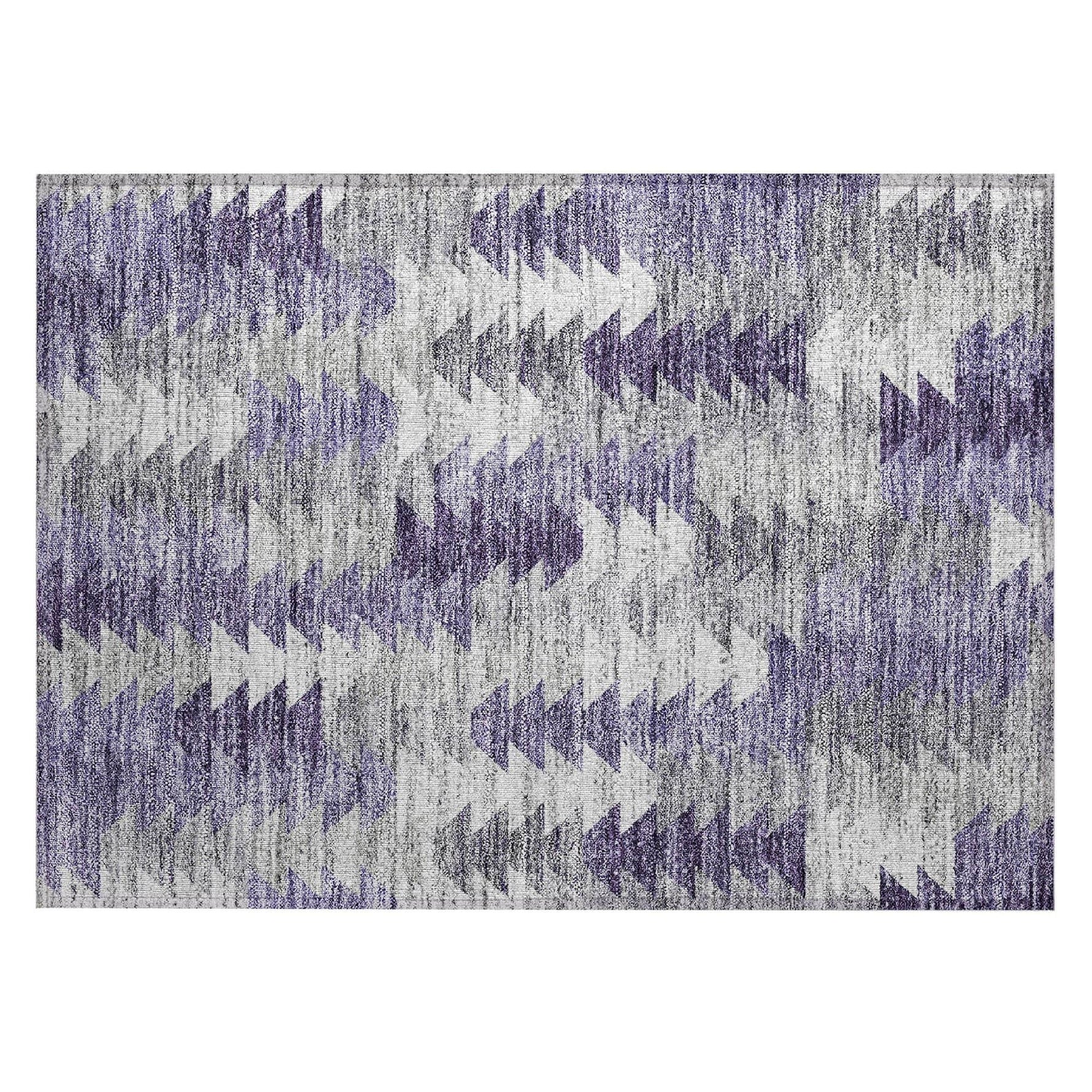 Machine Washable Purple Rug - Indoor / Outdoor - Kids / Pet Friendly Modern Print Rug