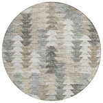 Machine Washable Taupe Brown Rug - Indoor / Outdoor - Kids / Pet Friendly Modern Print Rug