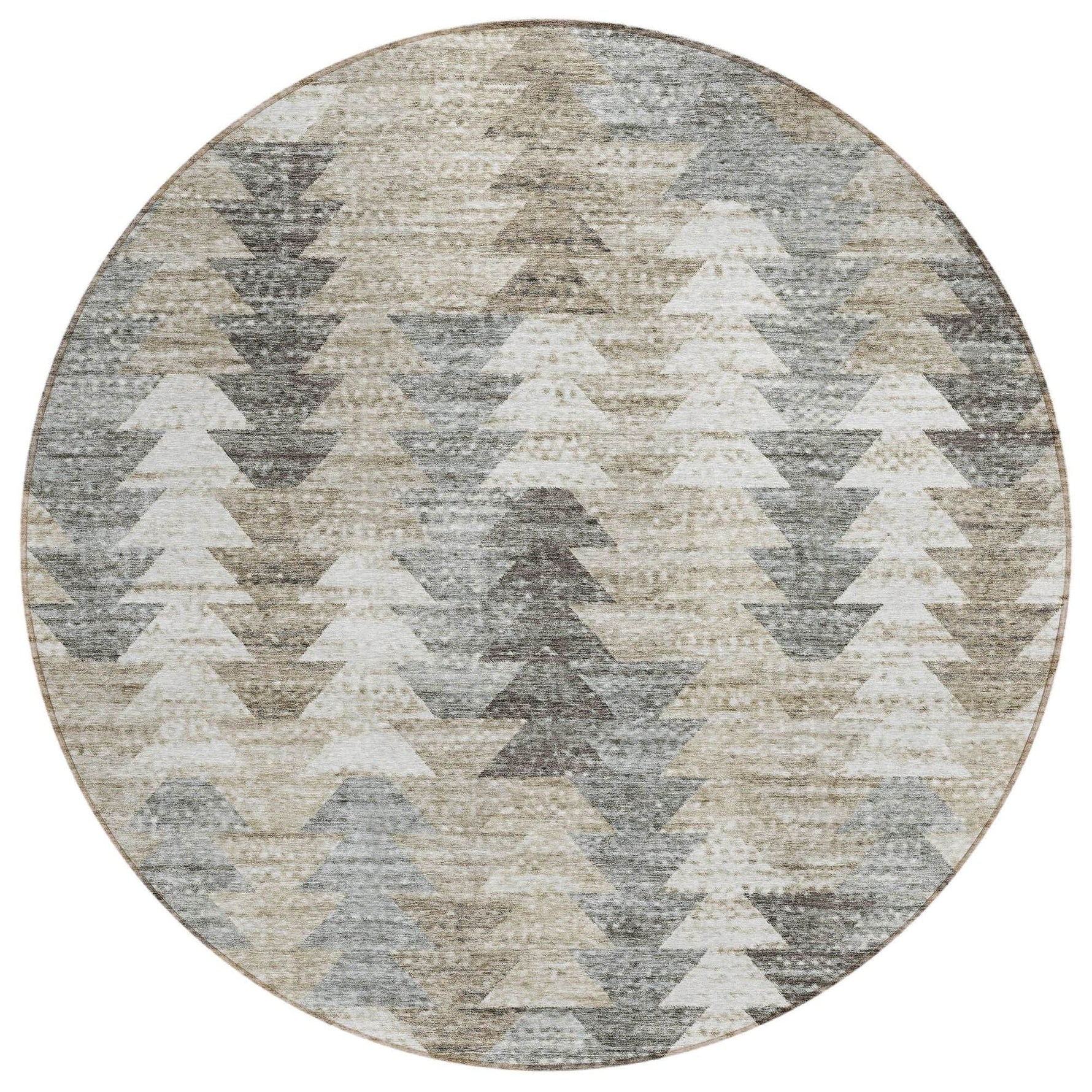 Machine Washable Taupe Brown Rug - Indoor / Outdoor - Kids / Pet Friendly Modern Print Rug