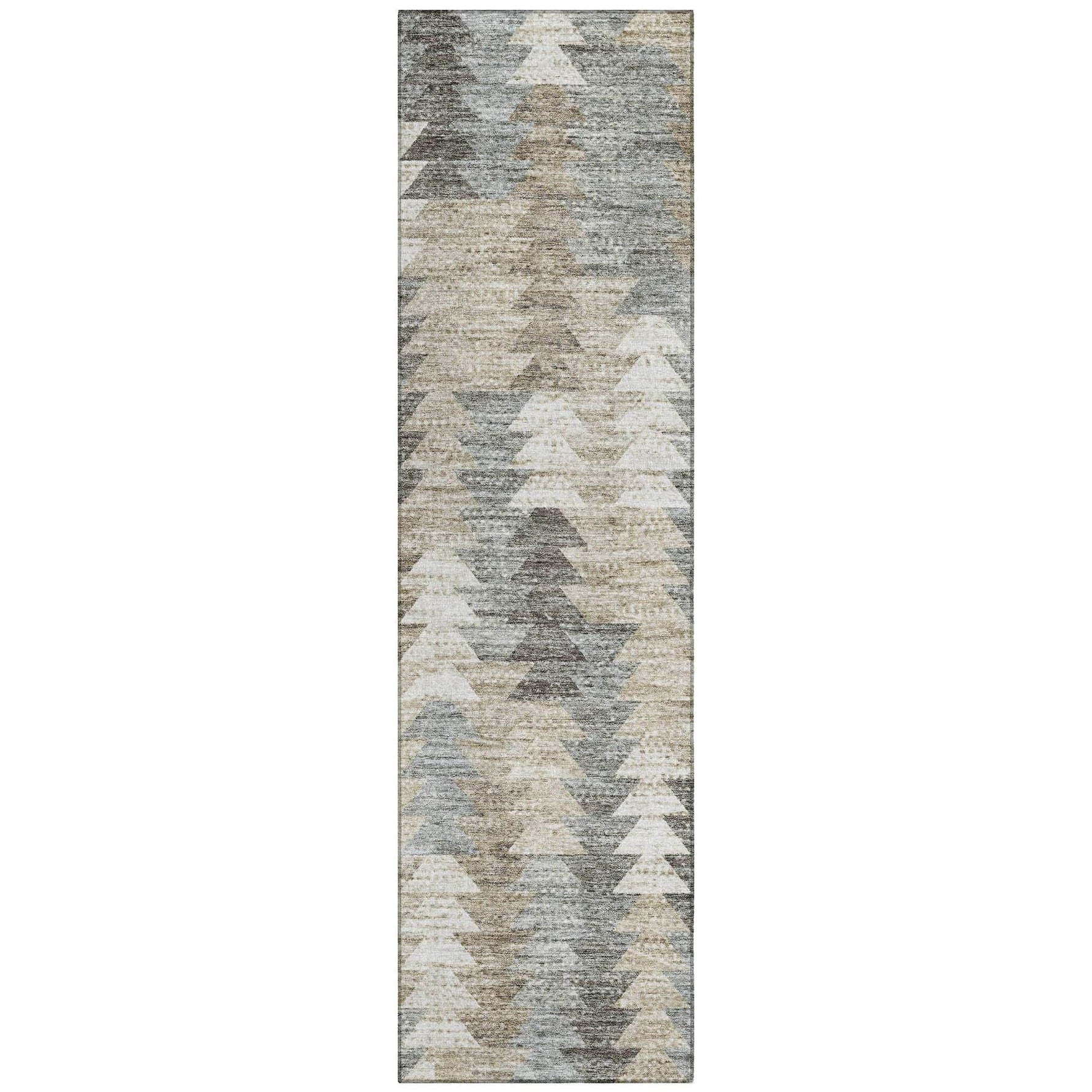 Machine Washable Taupe Brown Rug - Indoor / Outdoor - Kids / Pet Friendly Modern Print Rug
