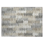 Machine Washable Taupe Brown Rug - Indoor / Outdoor - Kids / Pet Friendly Modern Print Rug