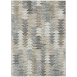 Machine Washable Taupe Brown Rug - Indoor / Outdoor - Kids / Pet Friendly Modern Print Rug