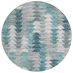 Machine Washable Teal Rug - Indoor / Outdoor - Kids / Pet Friendly Modern Print Rug