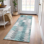 Machine Made ACN632 Teal  Rugs 