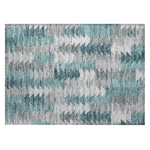Machine Washable Teal Rug - Indoor / Outdoor - Kids / Pet Friendly Modern Print Rug