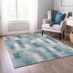 Machine Made ACN632 Teal  Rugs 