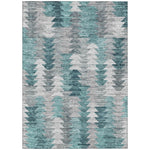 Machine Washable Teal Rug - Indoor / Outdoor - Kids / Pet Friendly Modern Print Rug