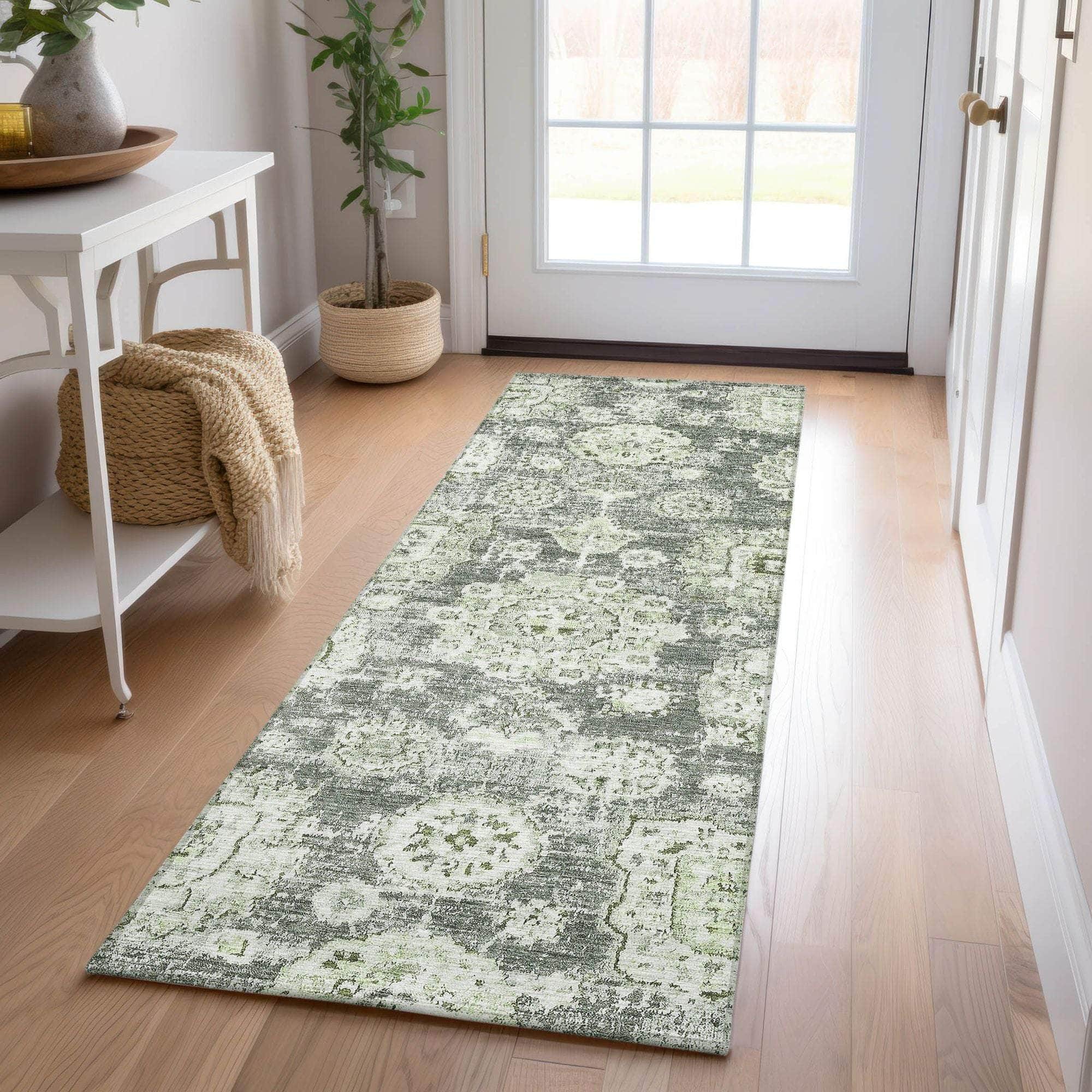 Machine Made ACN634 Aloe Green Rugs 