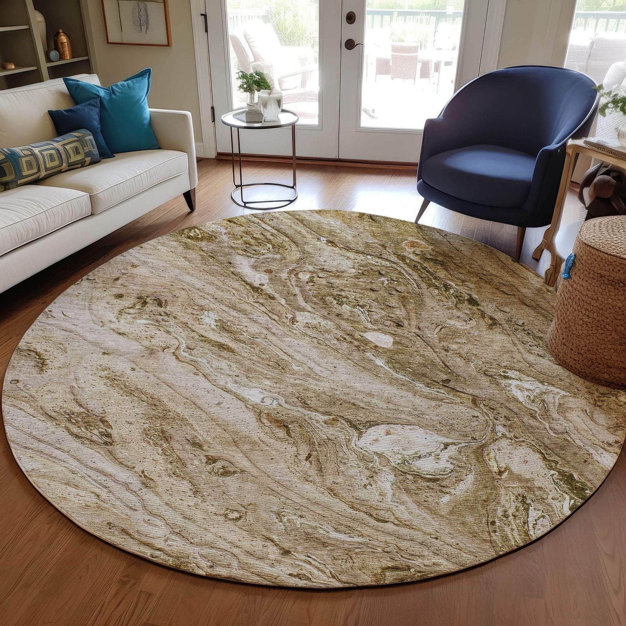 Machine Made ACN640 Brown  Rugs 