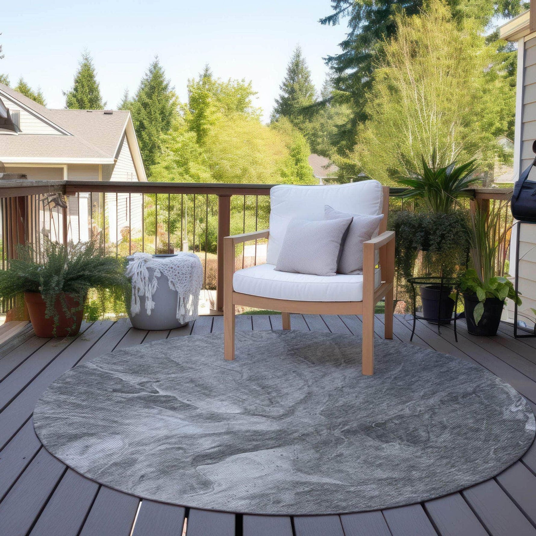 Machine Made ACN641 Gray  Rugs 