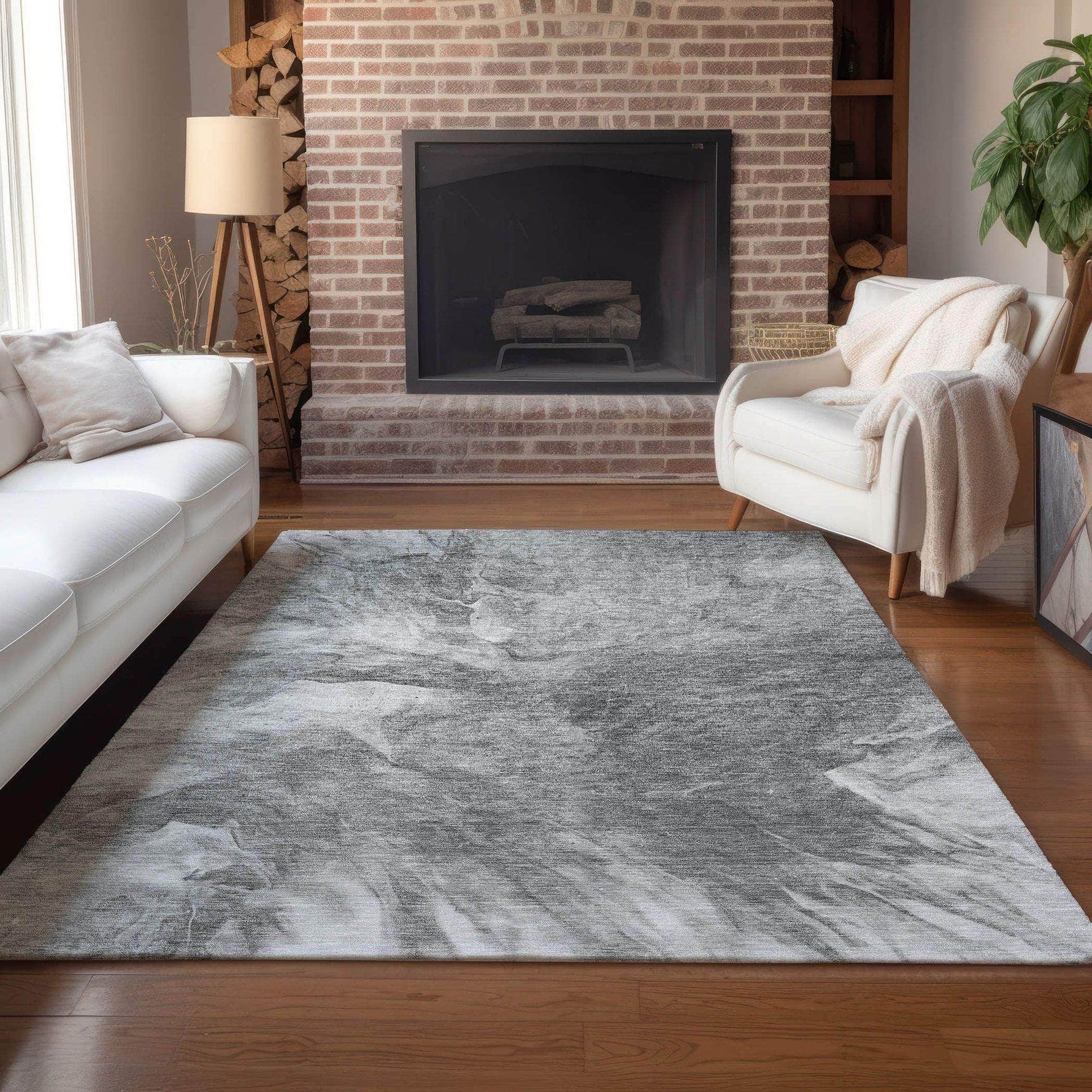 Machine Made ACN641 Gray  Rugs 