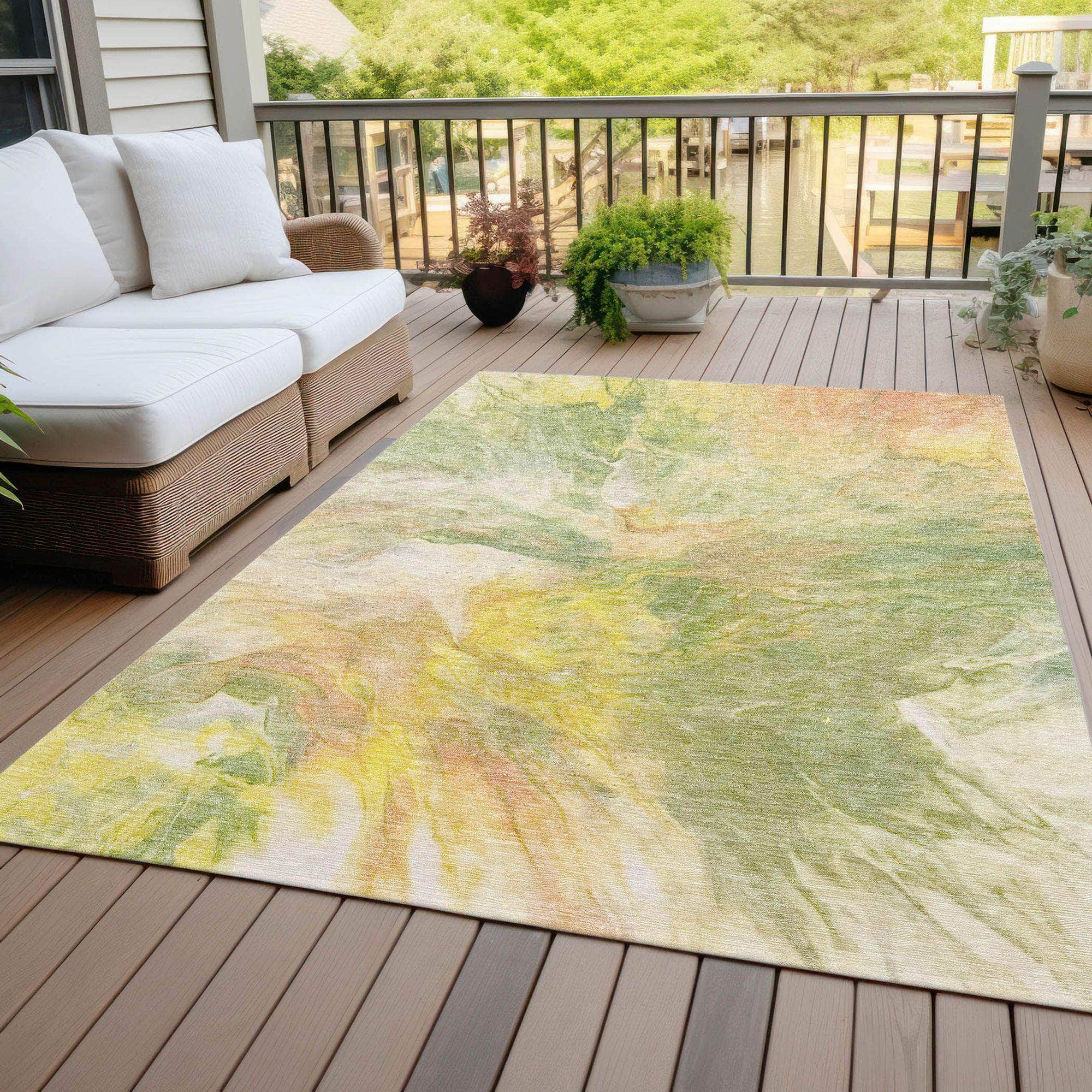 Machine Made ACN641 Green  Rugs #color_green 