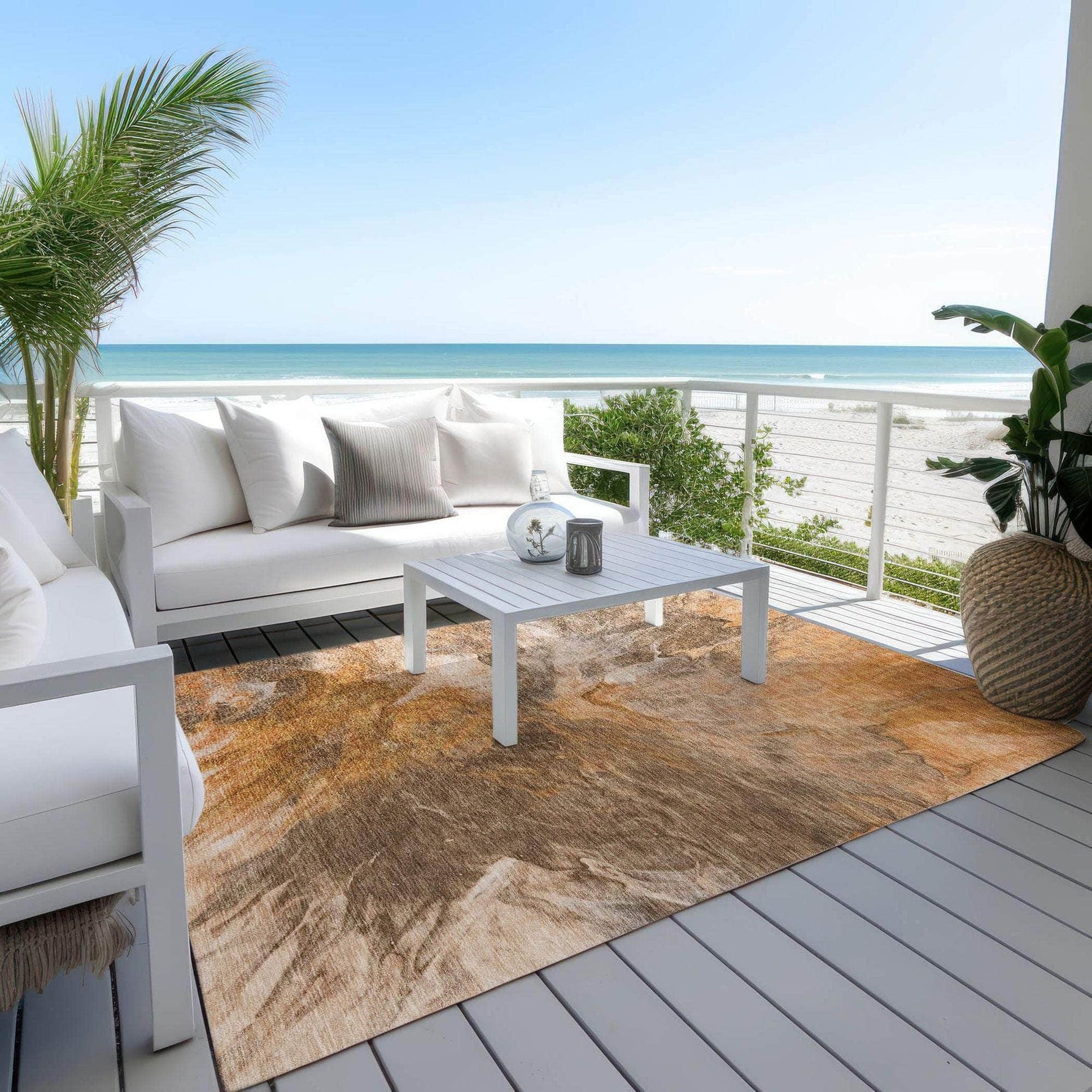 Machine Made ACN641 Paprika Orange Rugs 