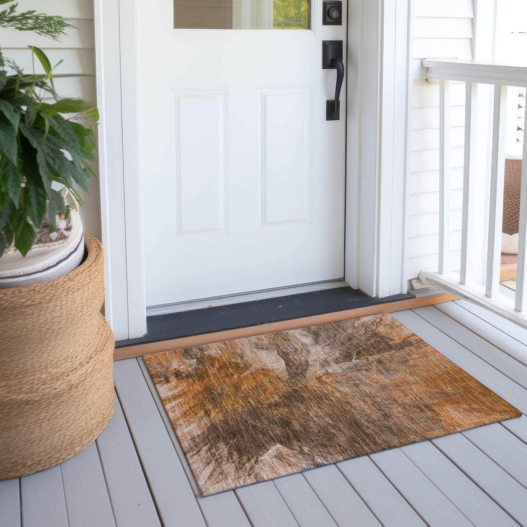 Machine Made ACN641 Paprika Orange Rugs 