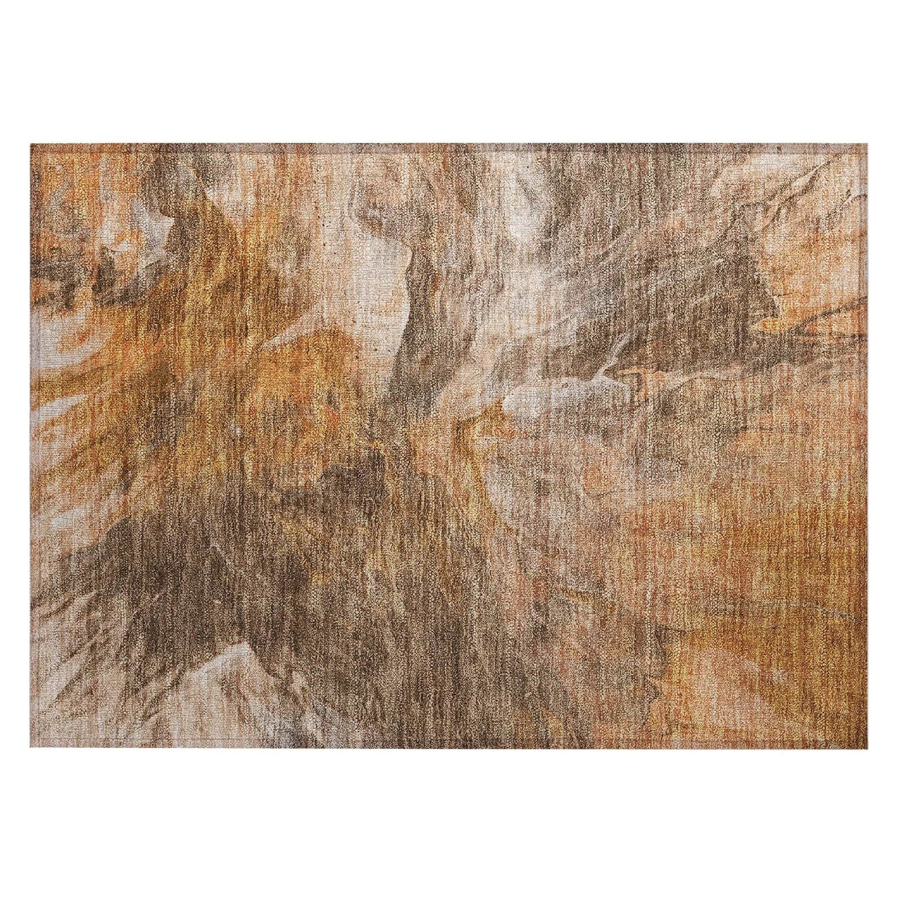 Machine Washable Paprika Orange Rug - Indoor / Outdoor - Kids / Pet Friendly Modern Print Rug