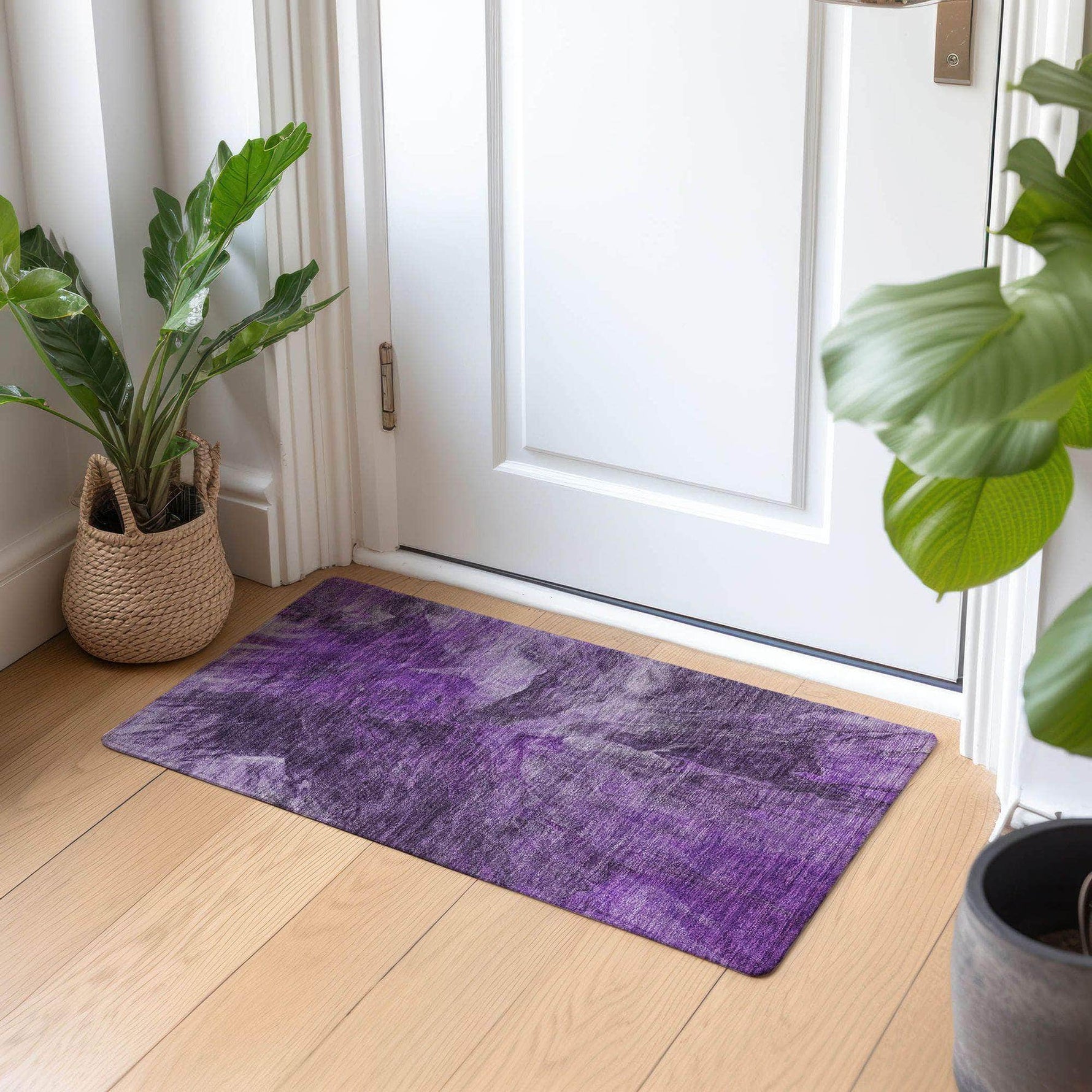Machine Made ACN641 Purple  Rugs 