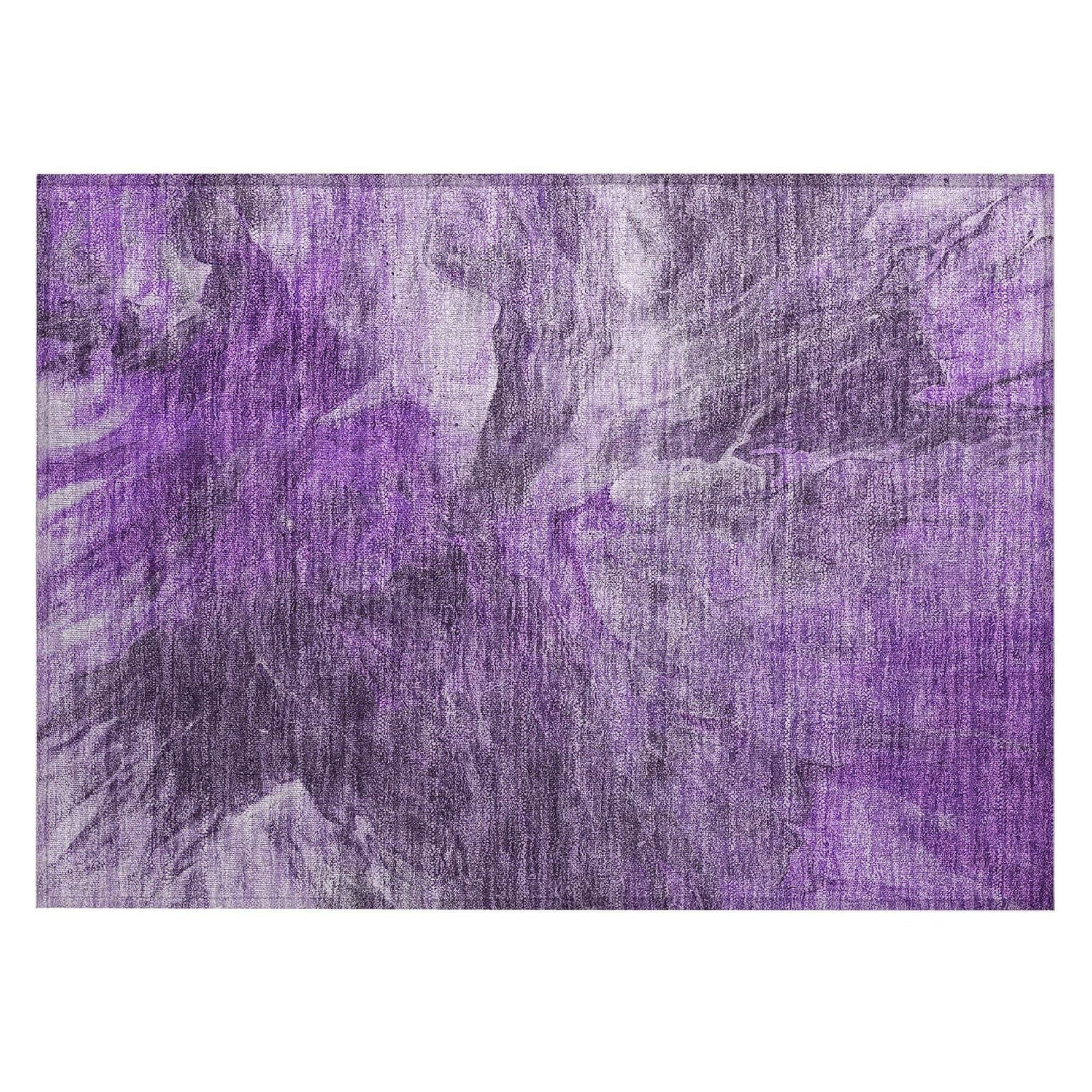Machine Washable Purple Rug - Indoor / Outdoor - Kids / Pet Friendly Modern Print Rug