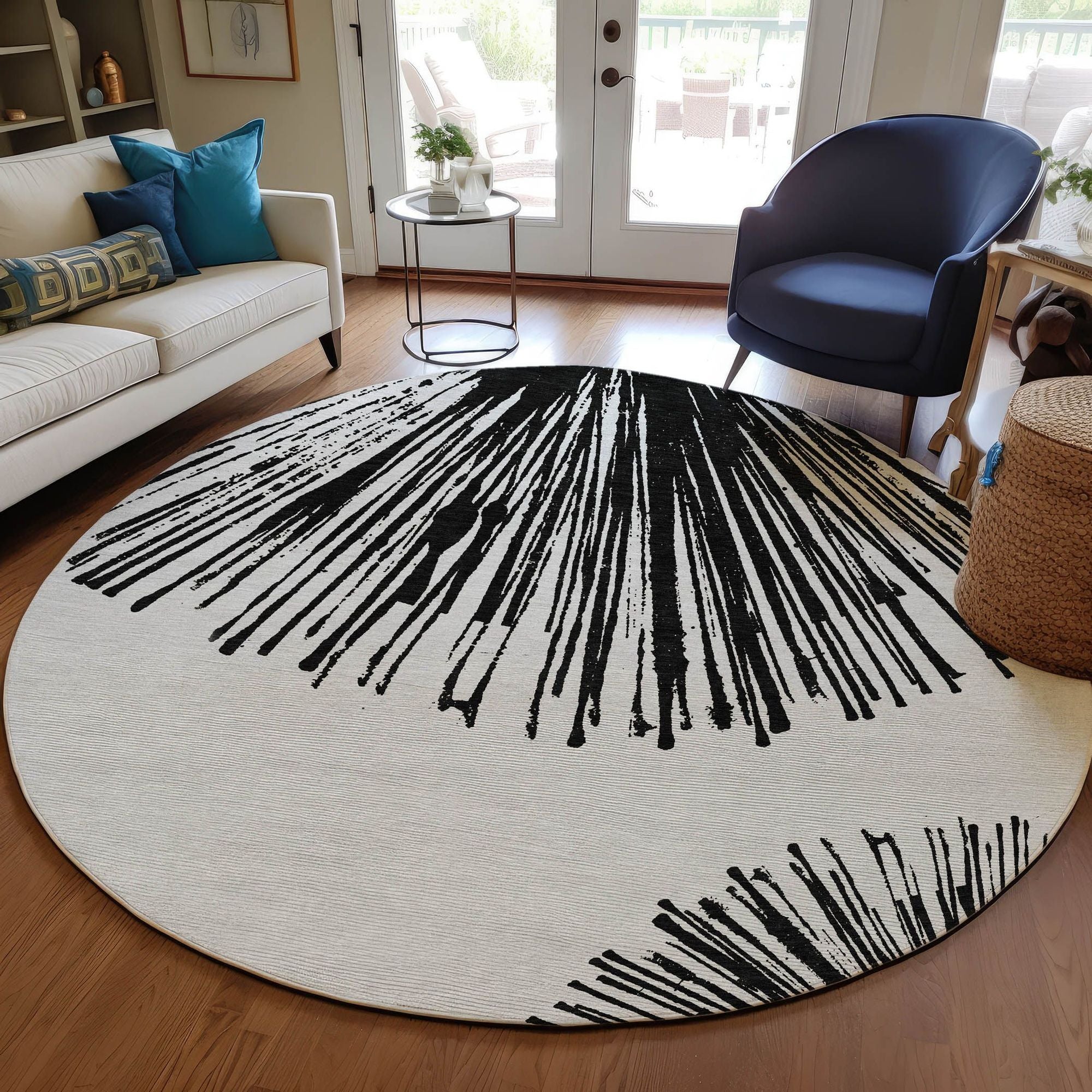 Machine Made ACN642 Black  Rugs 