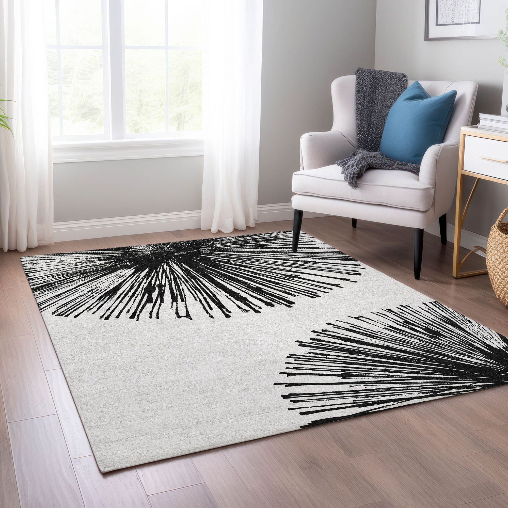 Machine Made ACN642 Black  Rugs 