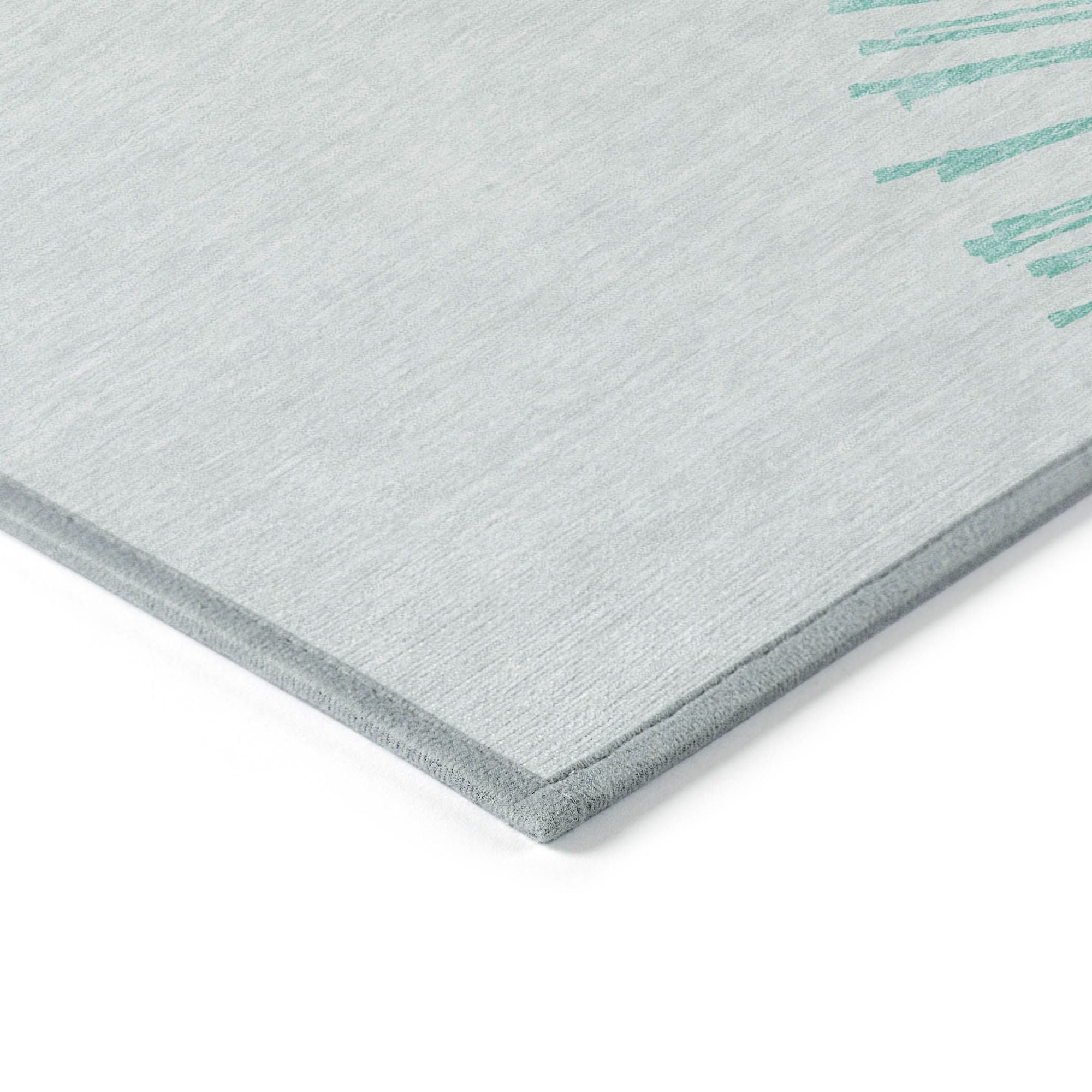 Machine Made ACN642 Teal  Rugs 