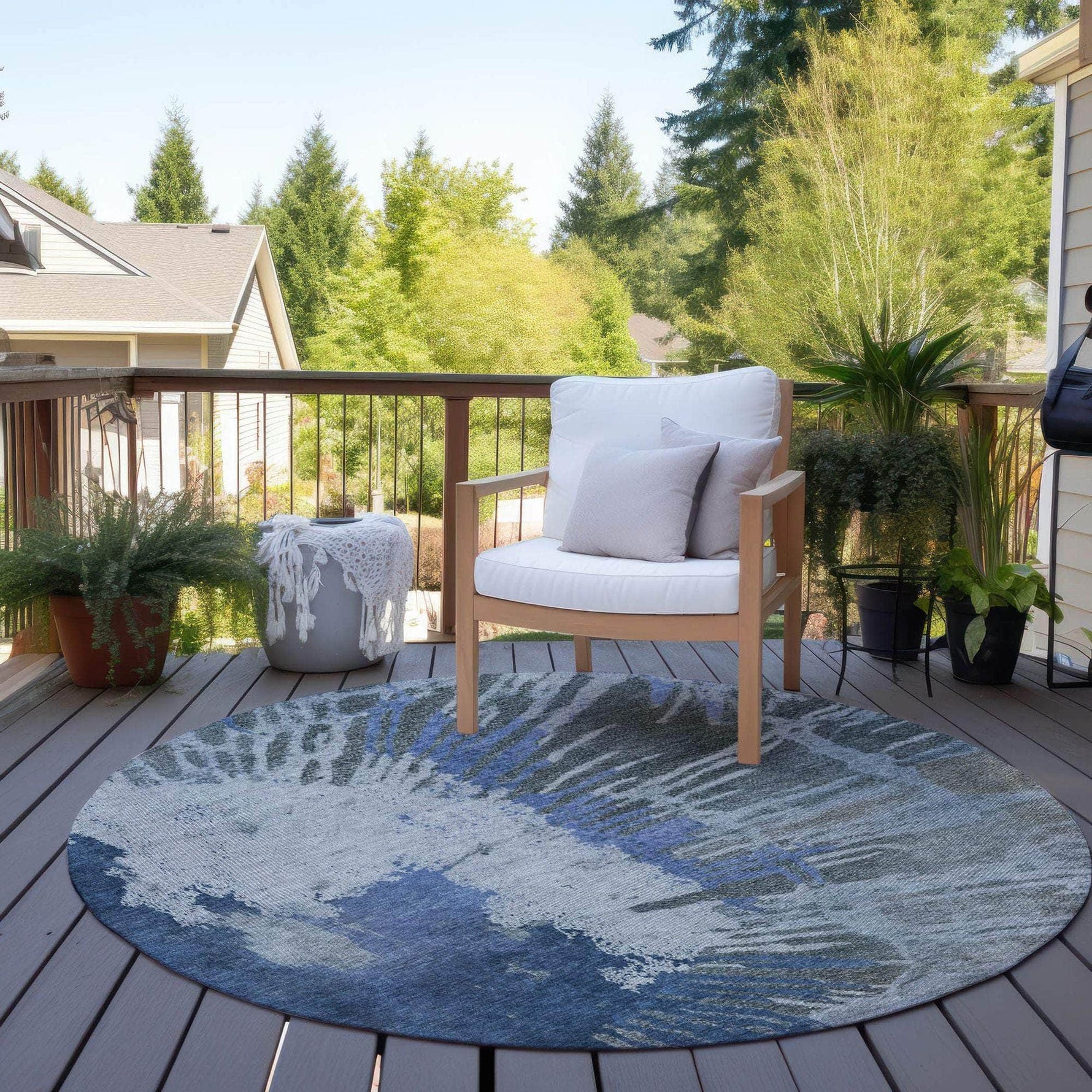 Machine Made ACN645 Blue  Rugs 