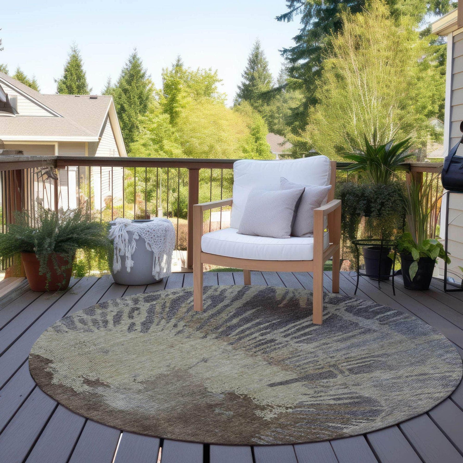 Machine Made ACN645 Brown  Rugs 