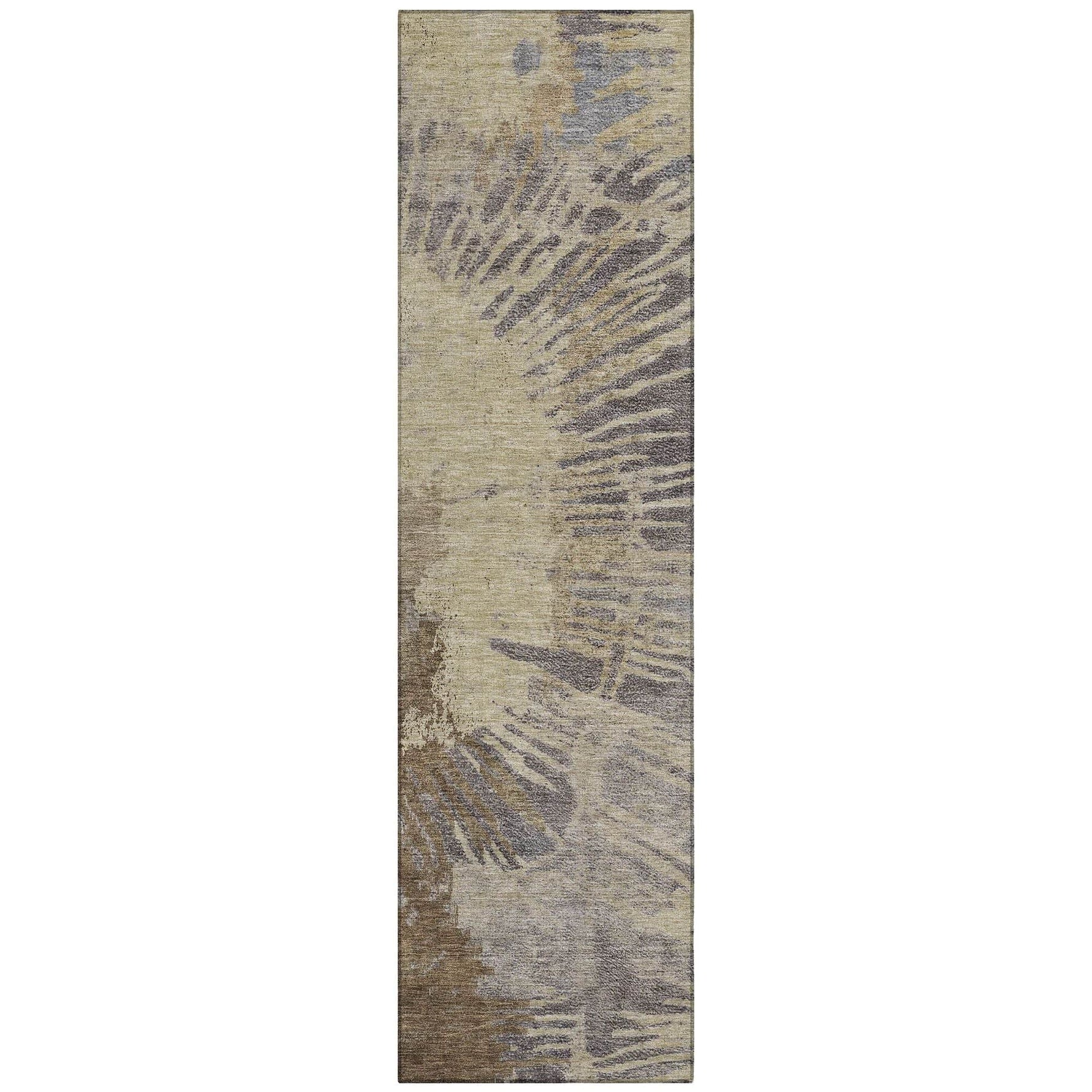 Machine Washable Brown Rug - Indoor / Outdoor - Kids / Pet Friendly Modern Print Rug