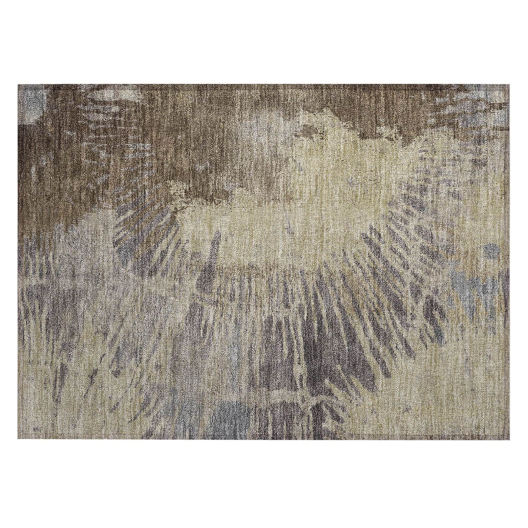 Machine Washable Brown Rug - Indoor / Outdoor - Kids / Pet Friendly Modern Print Rug
