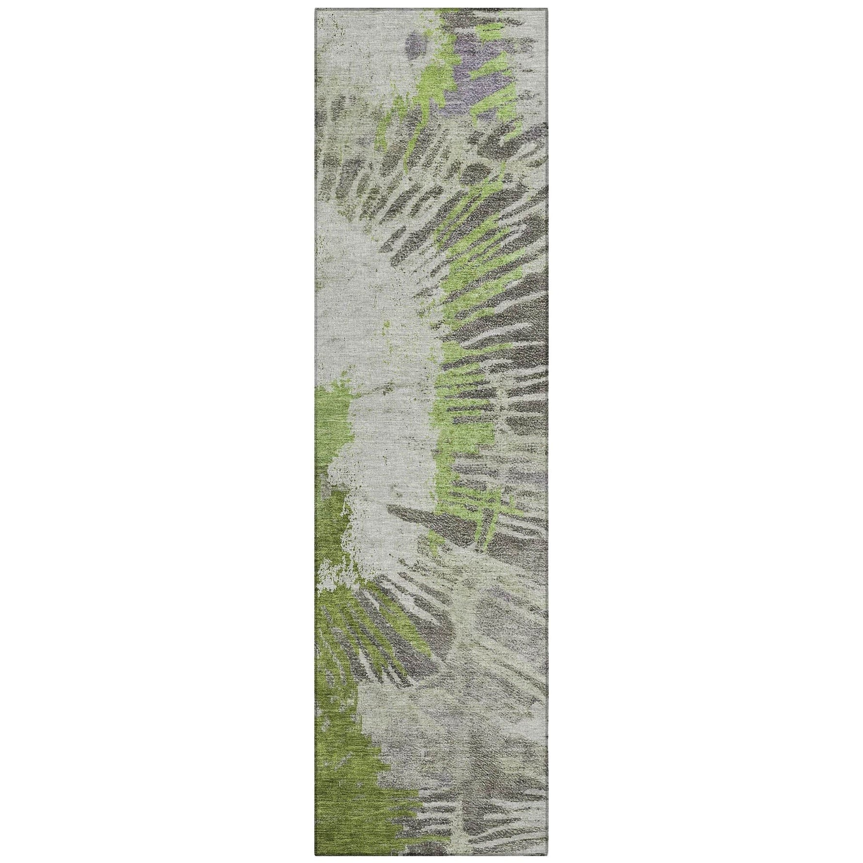 Machine Washable Olive Green Rug - Indoor / Outdoor - Kids / Pet Friendly Modern Print Rug