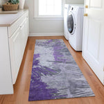 Machine Made ACN645 Purple  Rugs 