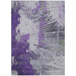 Machine Washable Purple Rug - Indoor / Outdoor - Kids / Pet Friendly Modern Print Rug