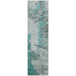 Machine Washable Teal Rug - Indoor / Outdoor - Kids / Pet Friendly Modern Print Rug