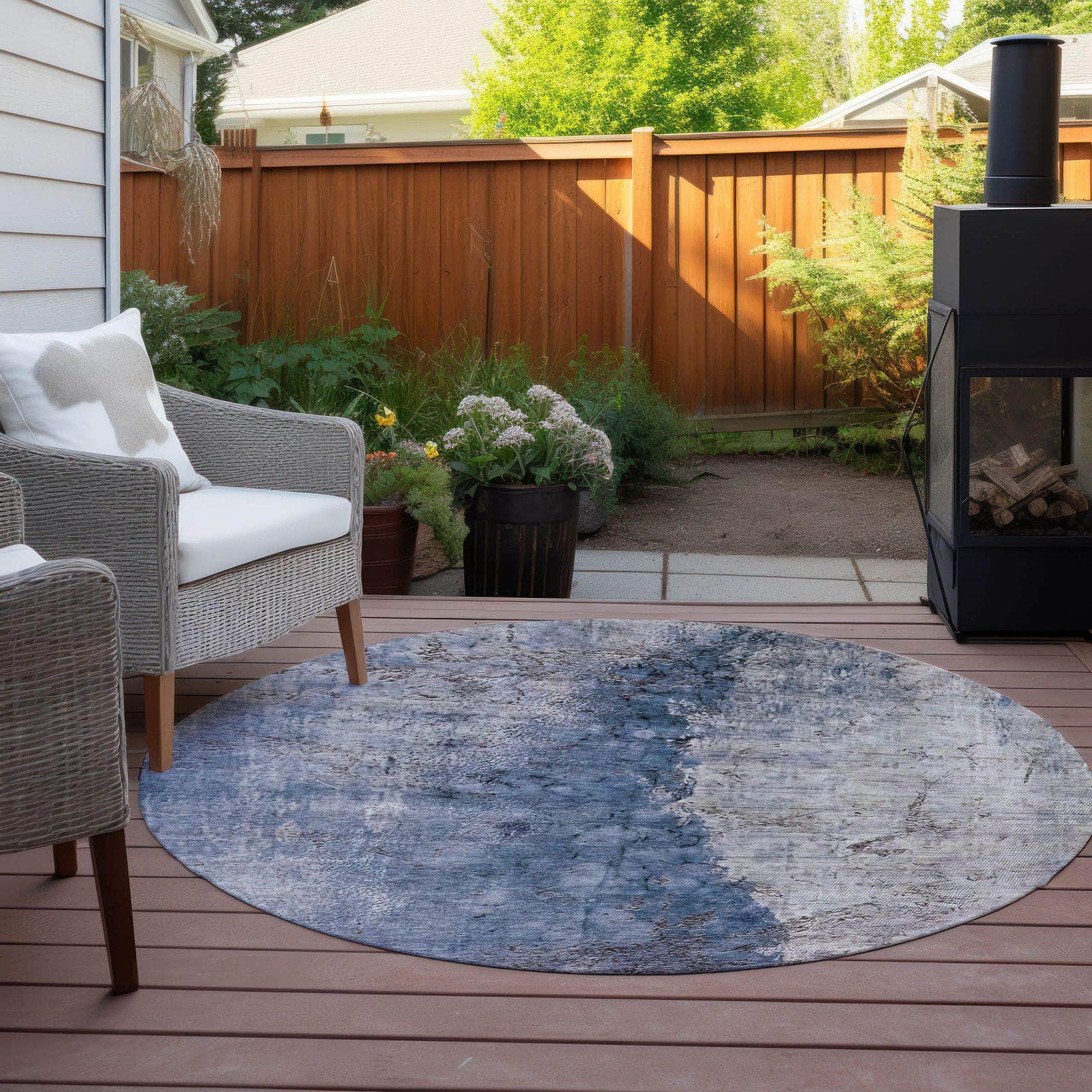 Machine Made ACN646 Blue  Rugs 