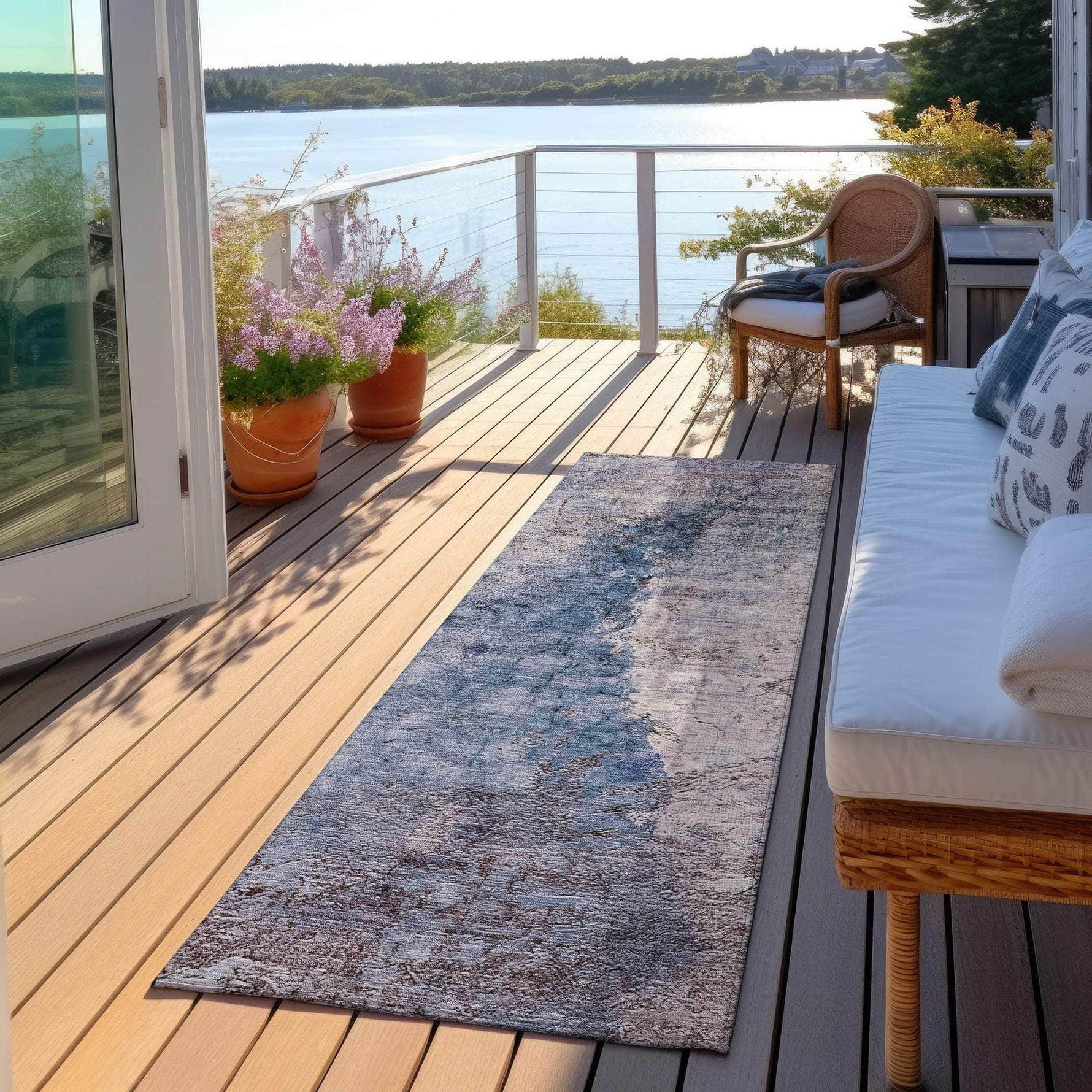 Machine Made ACN646 Blue  Rugs 