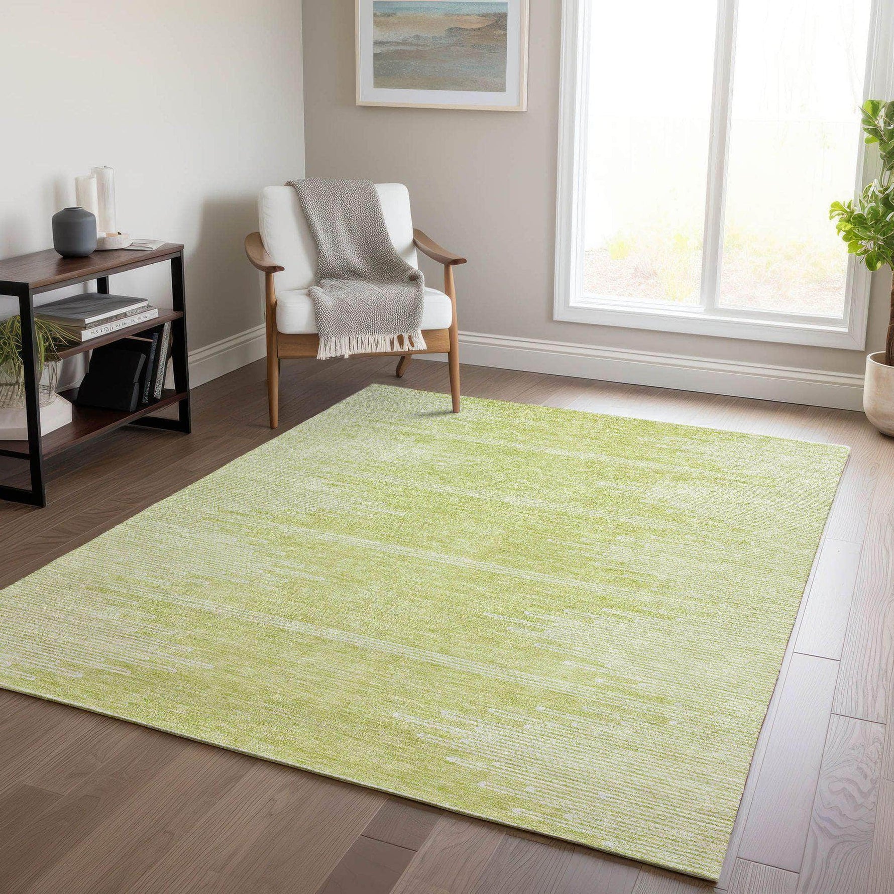 Machine Made ACN647 Aloe Green Rugs 