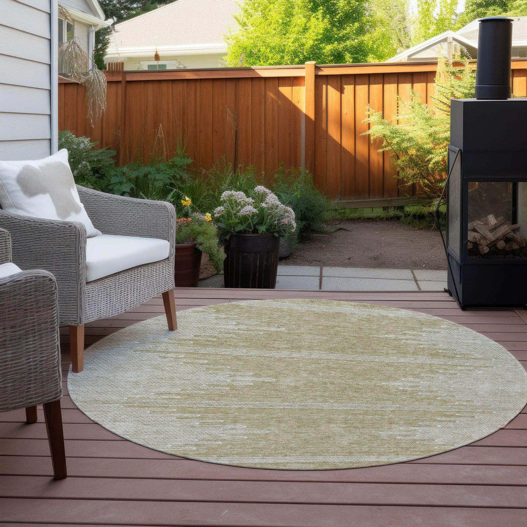 Machine Made ACN647 Beige Brown Rugs 