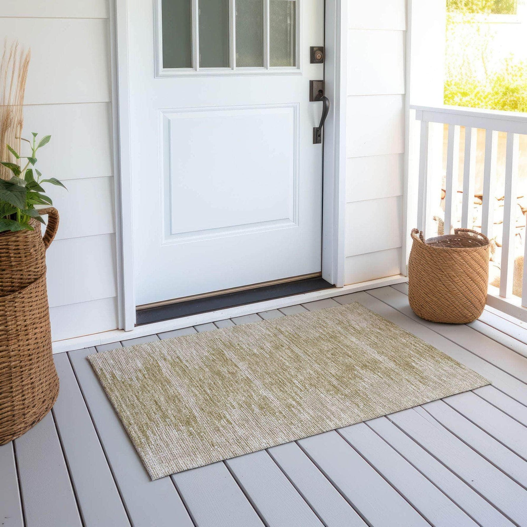Machine Made ACN647 Beige Brown Rugs 