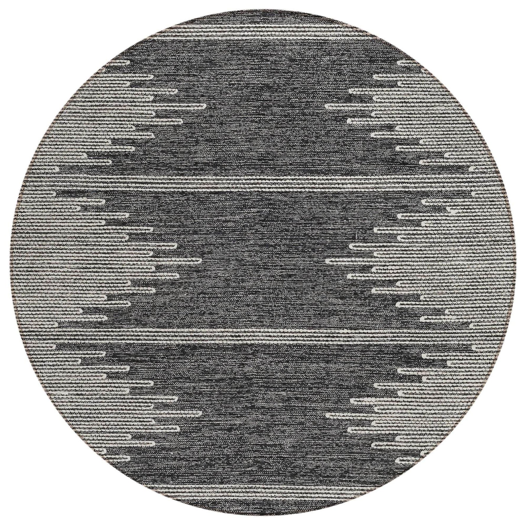 Machine Washable Charcoal Gray Rug - Indoor / Outdoor - Kids / Pet Friendly Modern Print Rug