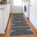 Machine Made ACN647 Charcoal Gray Rugs 