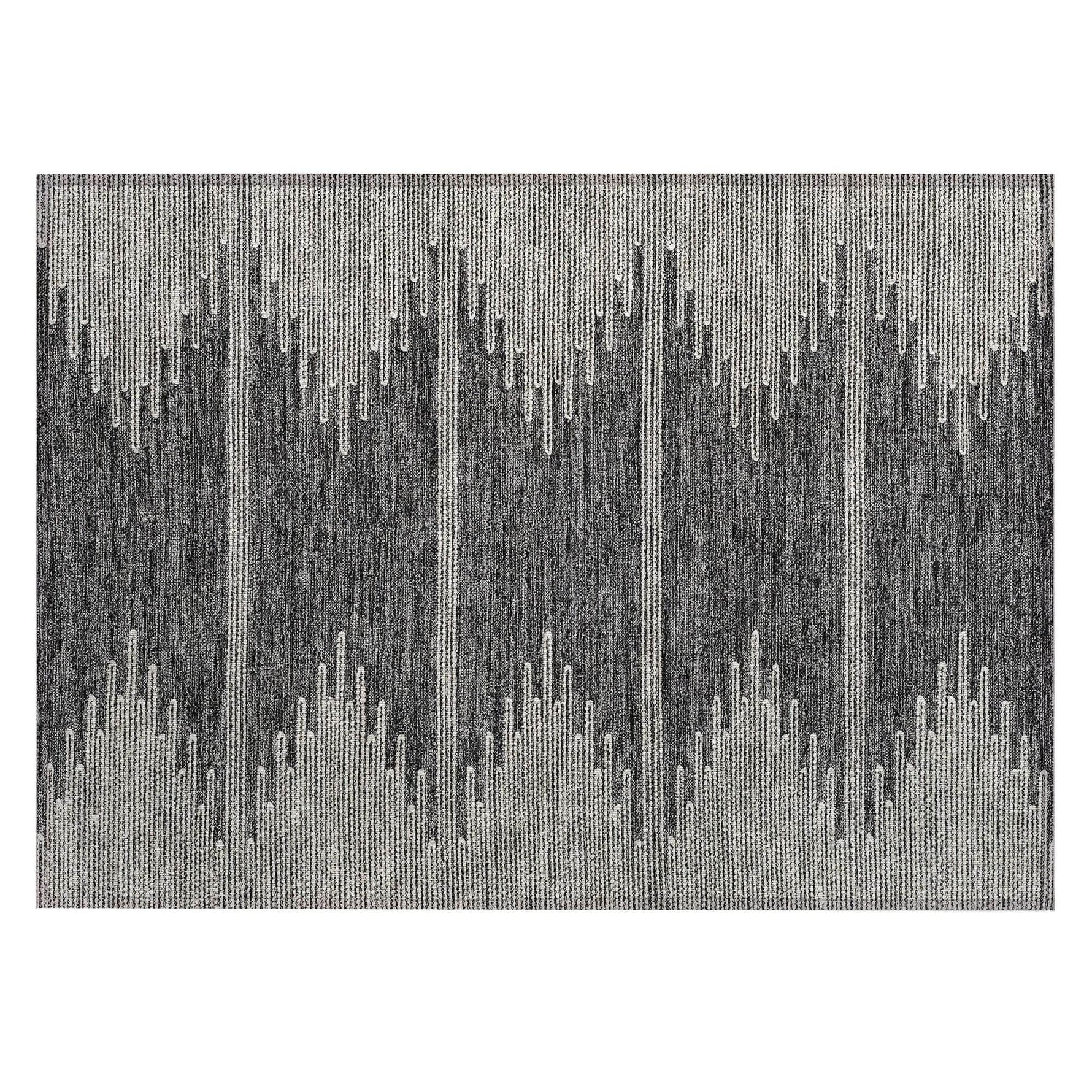 Machine Washable Charcoal Gray Rug - Indoor / Outdoor - Kids / Pet Friendly Modern Print Rug