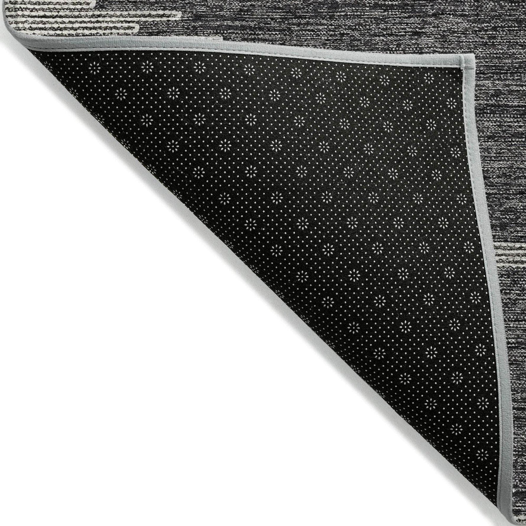 Machine Made ACN647 Charcoal Gray Rugs 