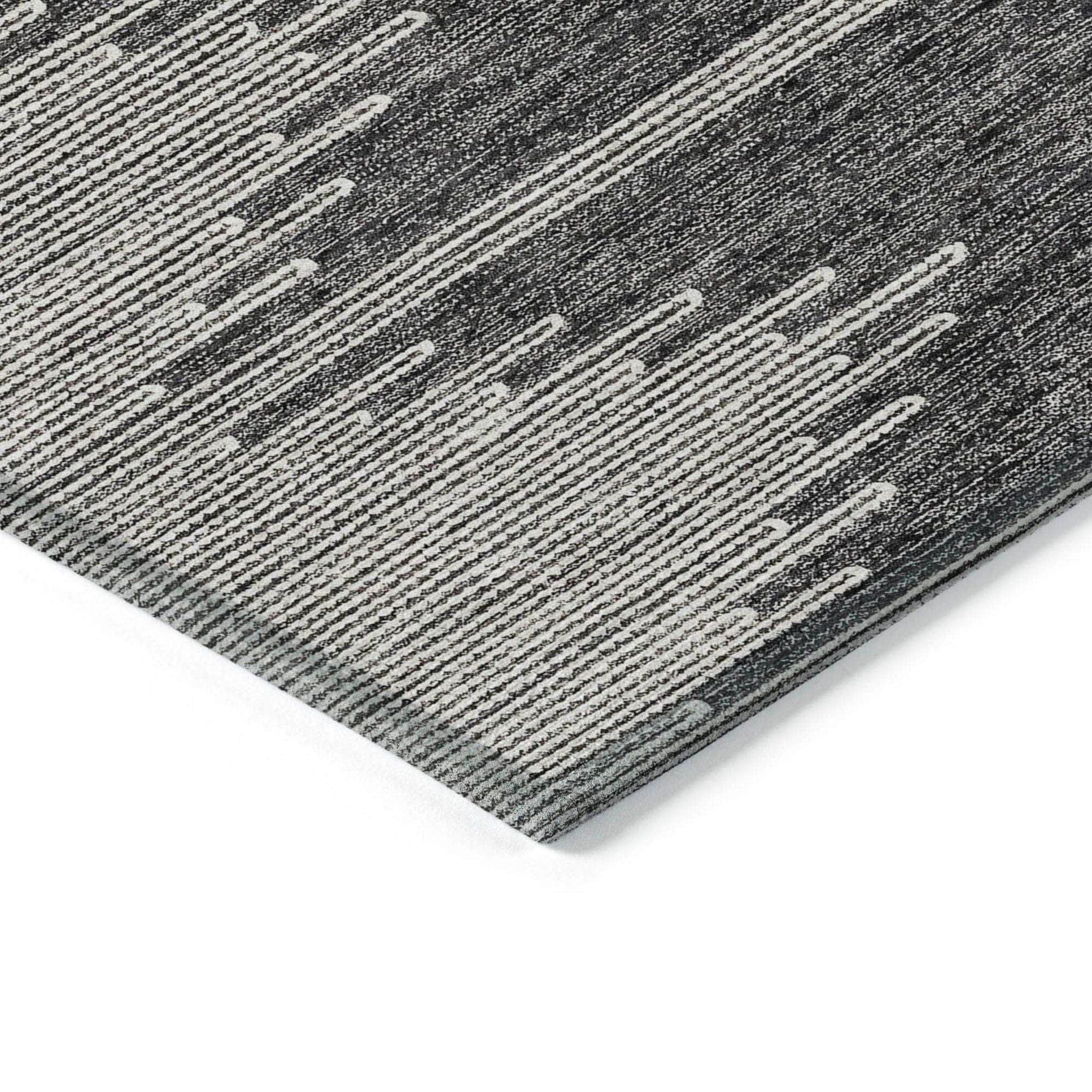 Machine Made ACN647 Charcoal Gray Rugs 