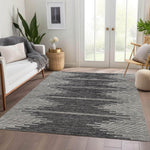 Machine Made ACN647 Charcoal Gray Rugs 
