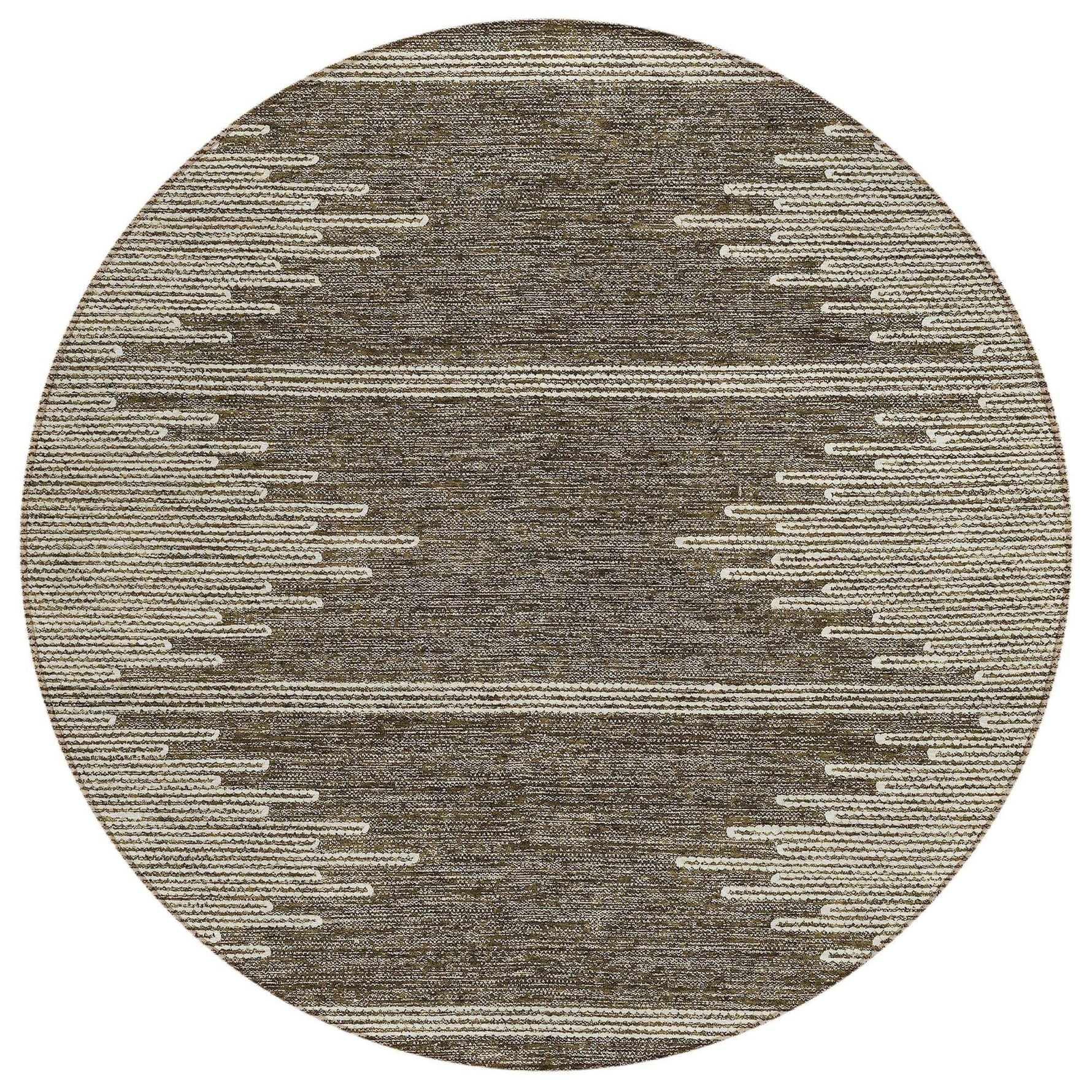 Machine Washable Coffee Brown Rug - Indoor / Outdoor - Kids / Pet Friendly Modern Print Rug