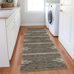 Machine Made ACN647 Coffee Brown Rugs 
